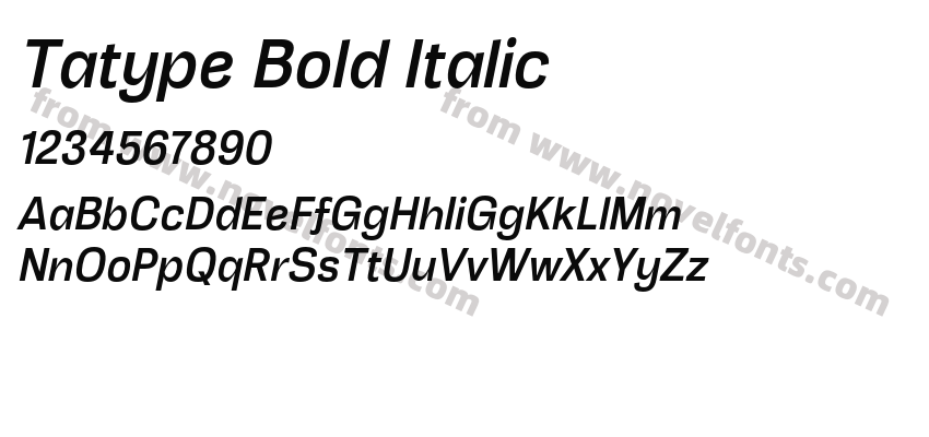 Tatype Bold ItalicPreview