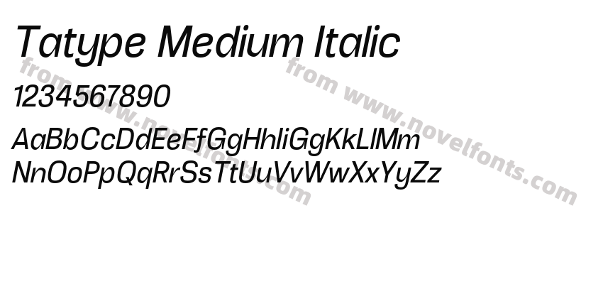 Tatype Medium ItalicPreview