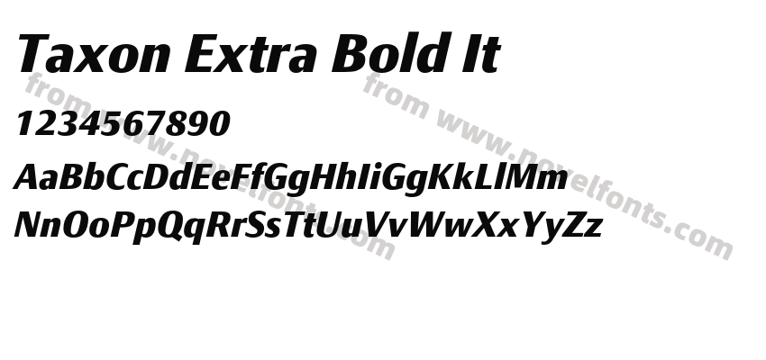Taxon Extra Bold ItPreview