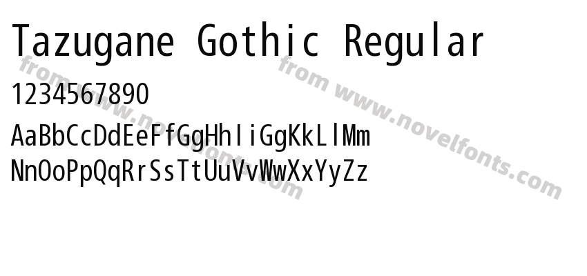 Tazugane Gothic RegularPreview