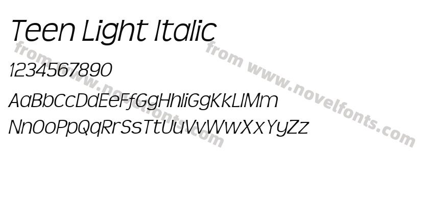 Teen Light ItalicPreview