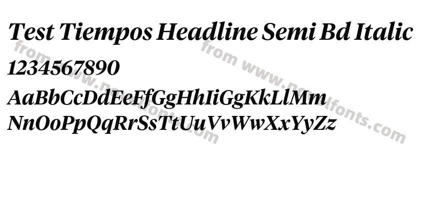Test Tiempos Headline Semi Bd ItalicPreview