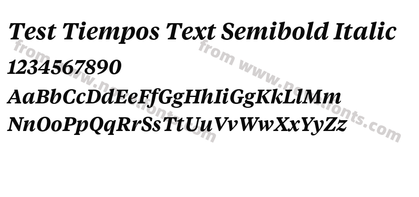 Test Tiempos Text Semibold ItalicPreview