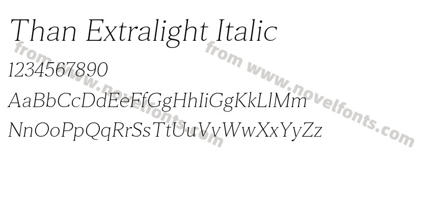 Than Extralight ItalicPreview