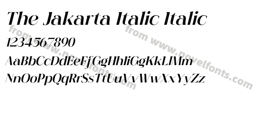 The Jakarta Italic ItalicPreview