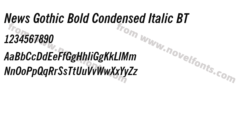 News Gothic Bold Condensed Italic BTPreview