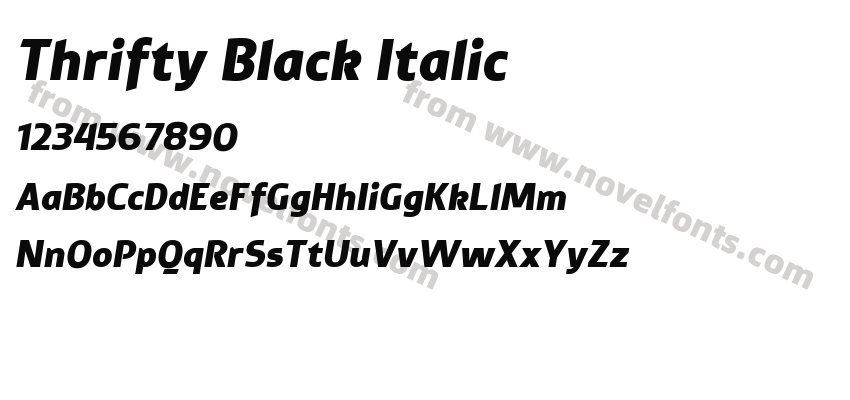Thrifty Black ItalicPreview