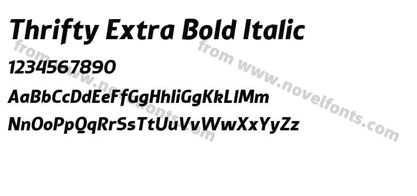 Thrifty Extra Bold ItalicPreview