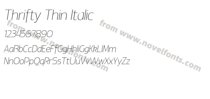 Thrifty Thin ItalicPreview