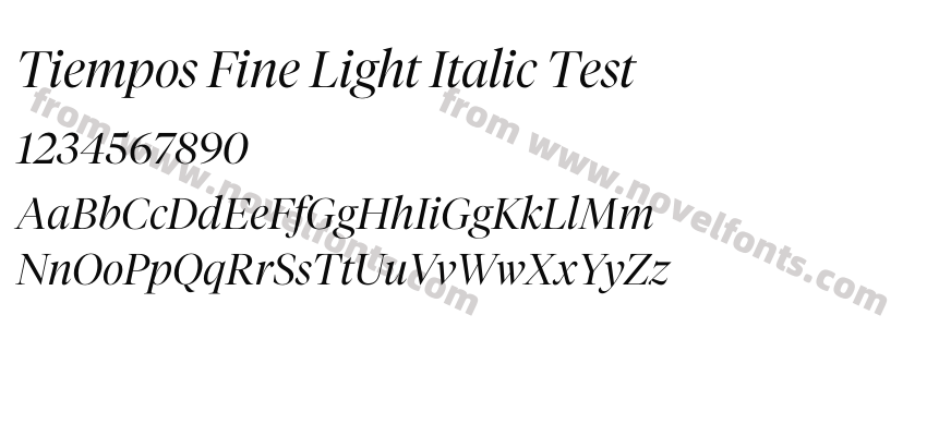 Tiempos Fine Light Italic TestPreview