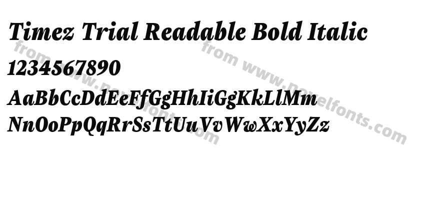 Timez Trial Readable Bold ItalicPreview
