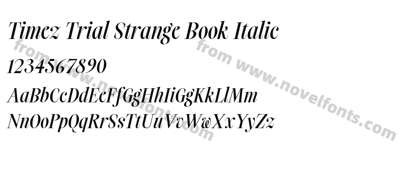 Timez Trial Strange Book ItalicPreview