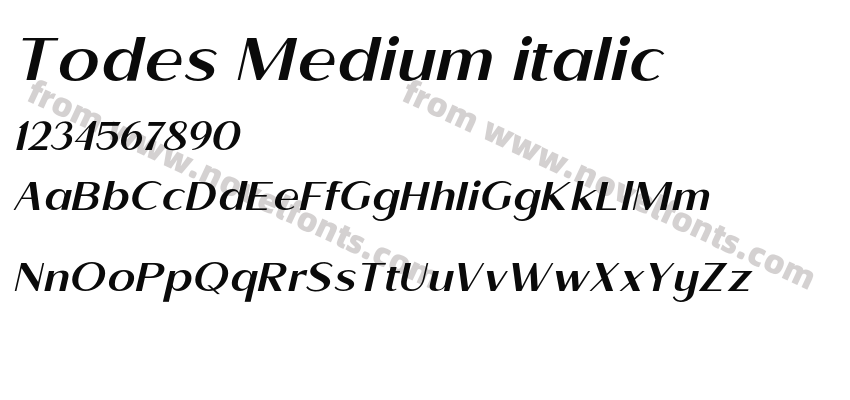 Todes Medium italicPreview