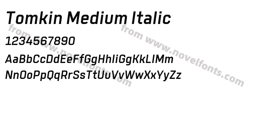 Tomkin Medium ItalicPreview