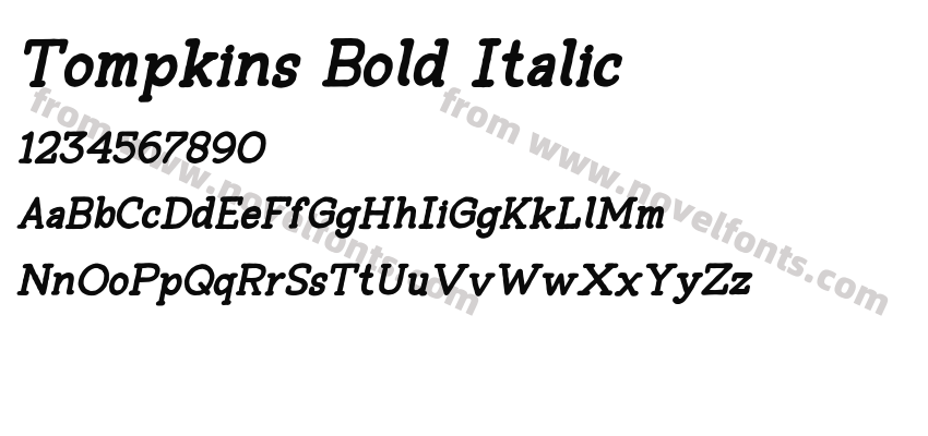 Tompkins Bold ItalicPreview