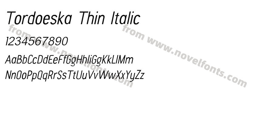 Tordoeska Thin ItalicPreview
