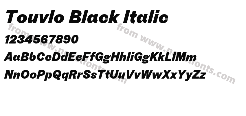 Touvlo Black ItalicPreview