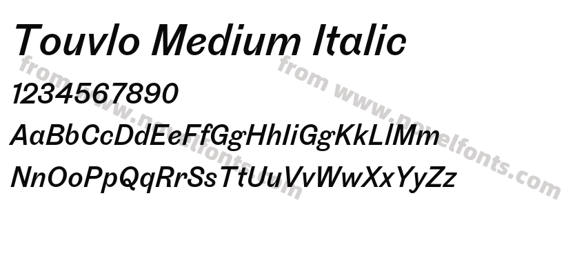Touvlo Medium ItalicPreview