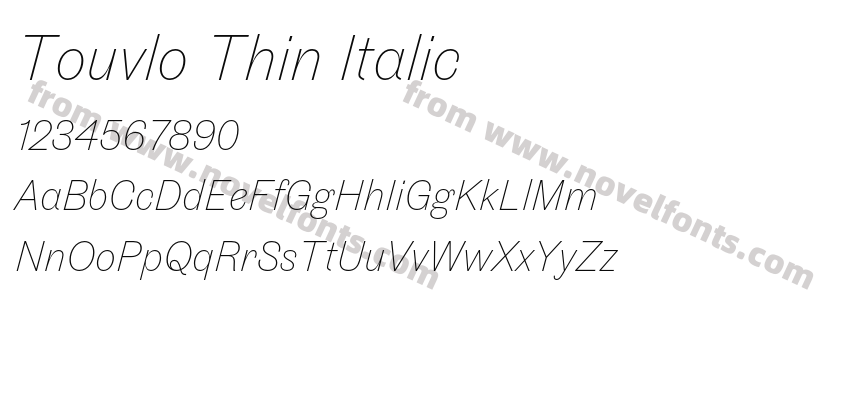 Touvlo Thin ItalicPreview