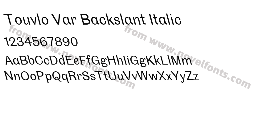 Touvlo Var Backslant ItalicPreview