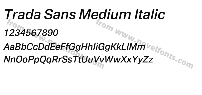 Trada Sans Medium ItalicPreview