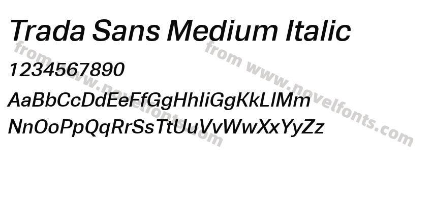 Trada Sans Medium ItalicPreview