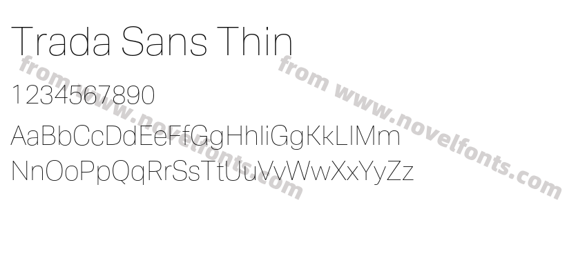 Trada Sans ThinPreview