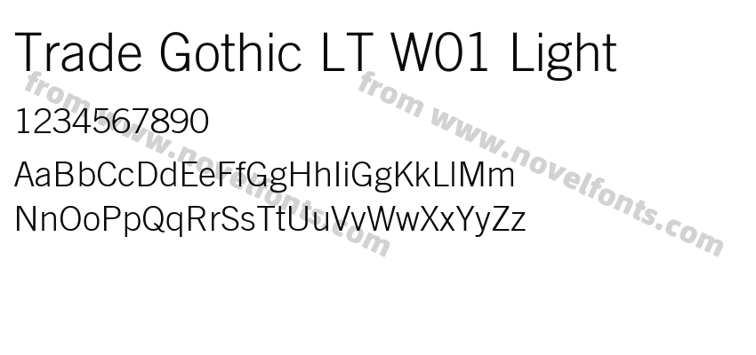 Trade Gothic LT W01 LightPreview