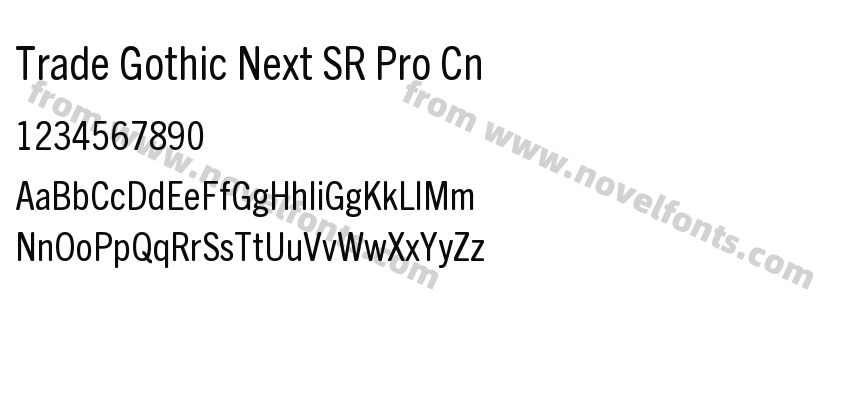 Trade Gothic Next SR Pro CnPreview