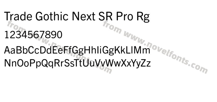 Trade Gothic Next SR Pro RgPreview