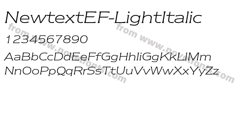 NewtextEF-LightItalicPreview