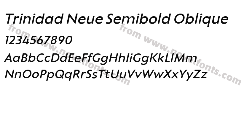 Trinidad Neue Semibold ObliquePreview