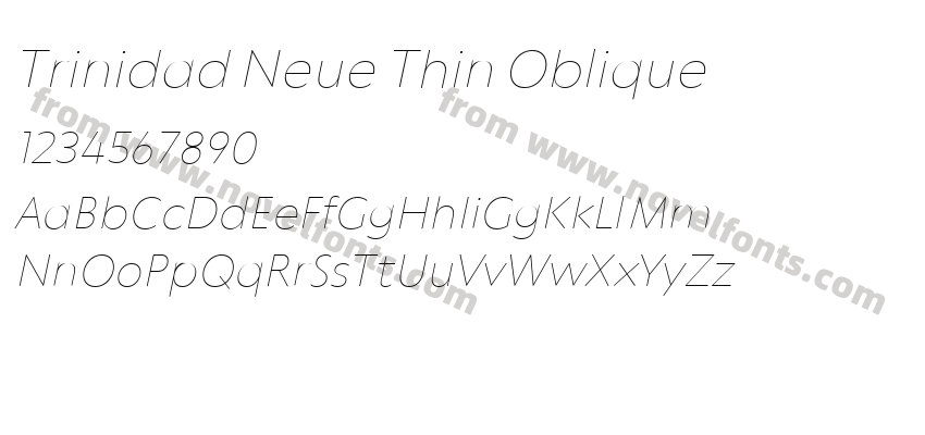 Trinidad Neue Thin ObliquePreview