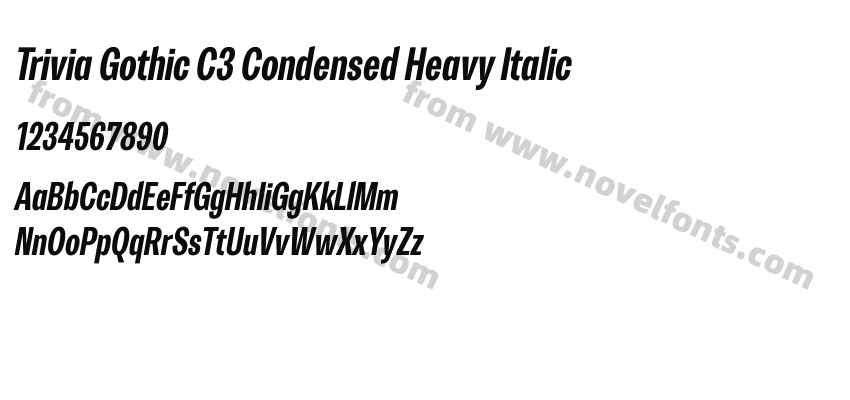 Trivia Gothic C3 Condensed Heavy ItalicPreview