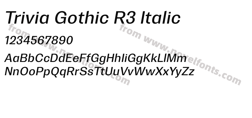 Trivia Gothic R3 ItalicPreview