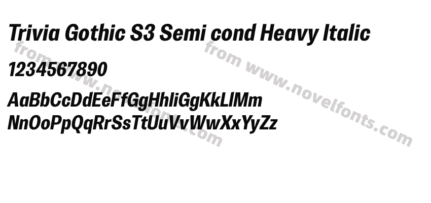 Trivia Gothic S3 Semi cond Heavy ItalicPreview