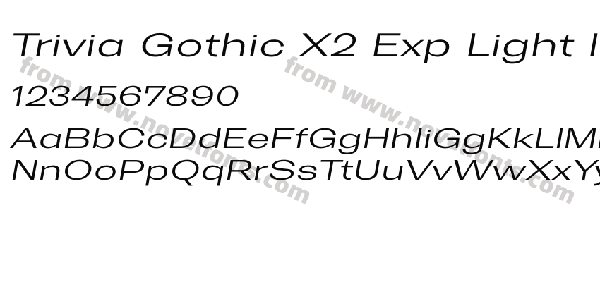 Trivia Gothic X2 Exp Light ItalicPreview