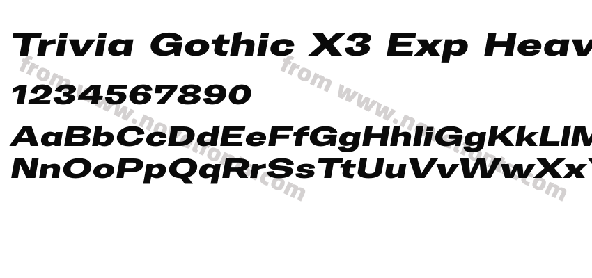 Trivia Gothic X3 Exp Heavy ItalicPreview
