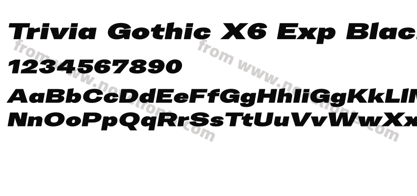 Trivia Gothic X6 Exp Black ItalicPreview