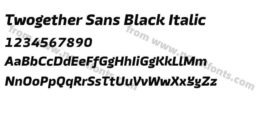 Twogether Sans Black ItalicPreview