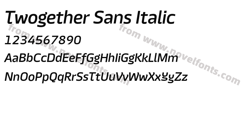 Twogether Sans ItalicPreview