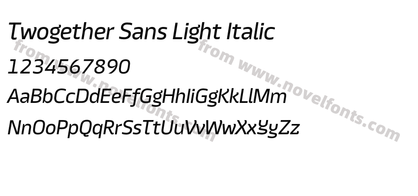 Twogether Sans Light ItalicPreview