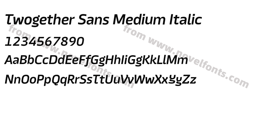 Twogether Sans Medium ItalicPreview