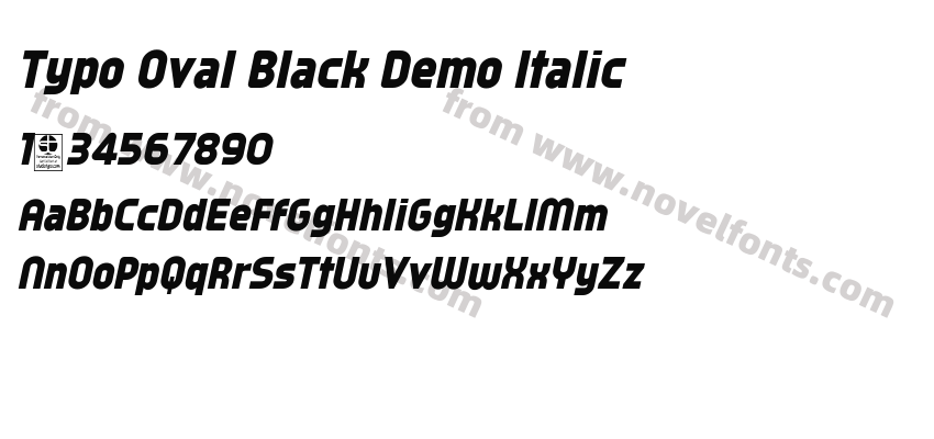 Typo Oval Black Demo ItalicPreview
