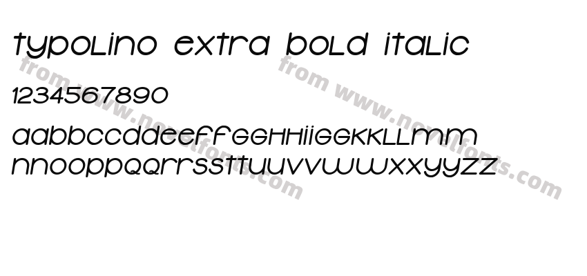 Typolino Extra Bold ItalicPreview