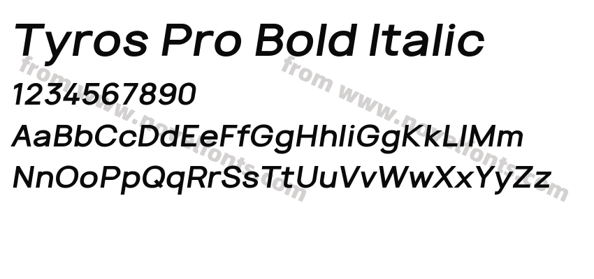 Tyros Pro Bold ItalicPreview