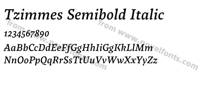 Tzimmes Semibold ItalicPreview