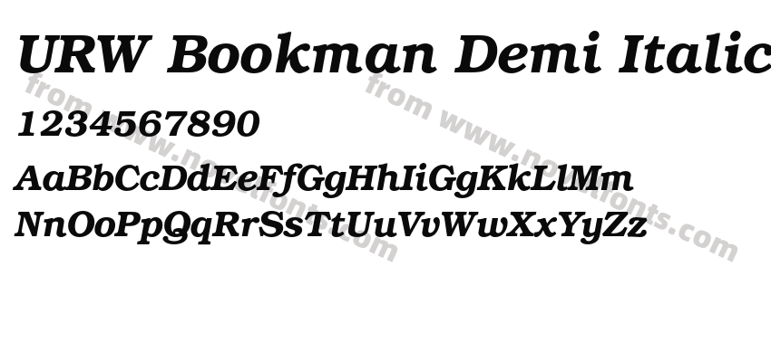 URW Bookman Demi ItalicPreview