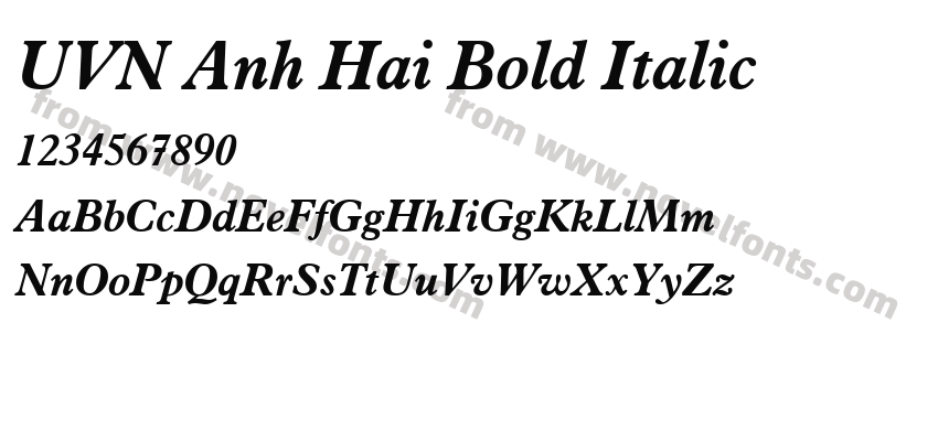 UVN Anh Hai Bold ItalicPreview
