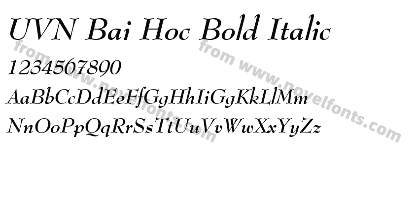 UVN Bai Hoc Bold ItalicPreview